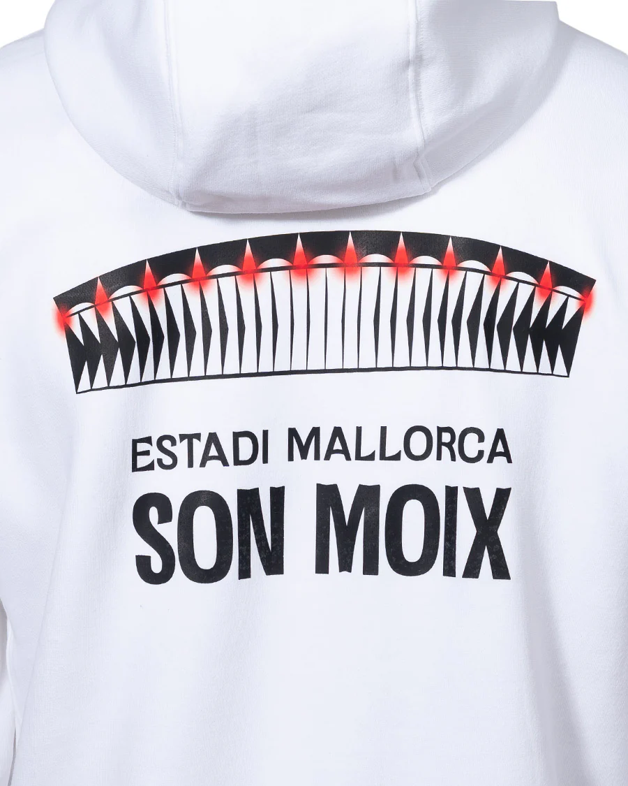 Sudadera con Capucha Fanswear Estadi Mallorca Son Moix Blanca - Image 4